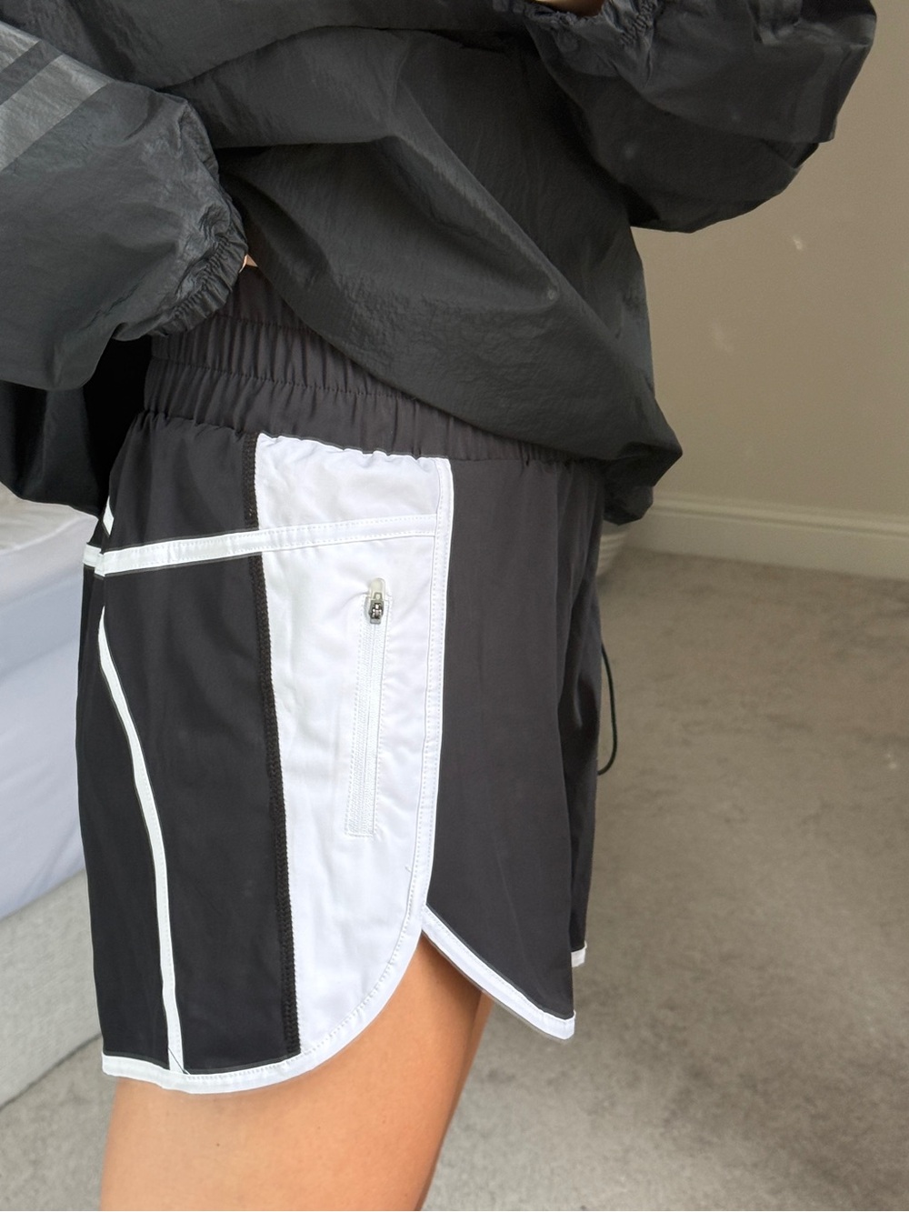 Beach Riot Black and White Contrast Panel Athletic Shorts